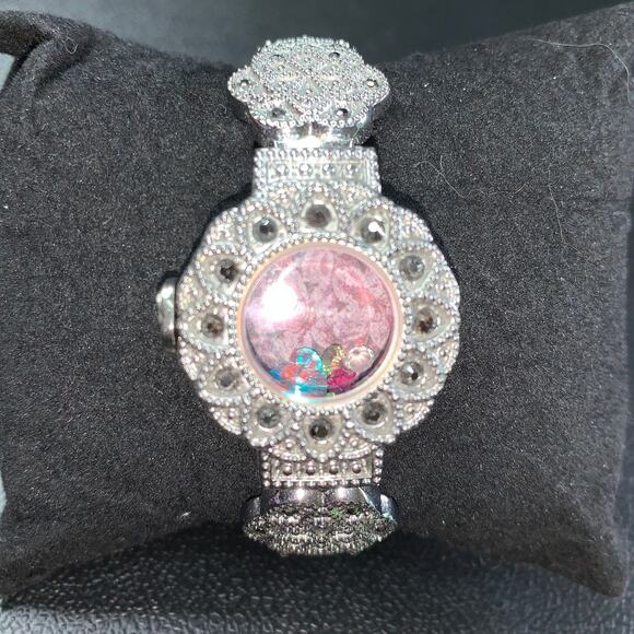 Dark Crystal Watch Bracelet in Silver Filigree-Moonlit Relic - Picture 7 of 7